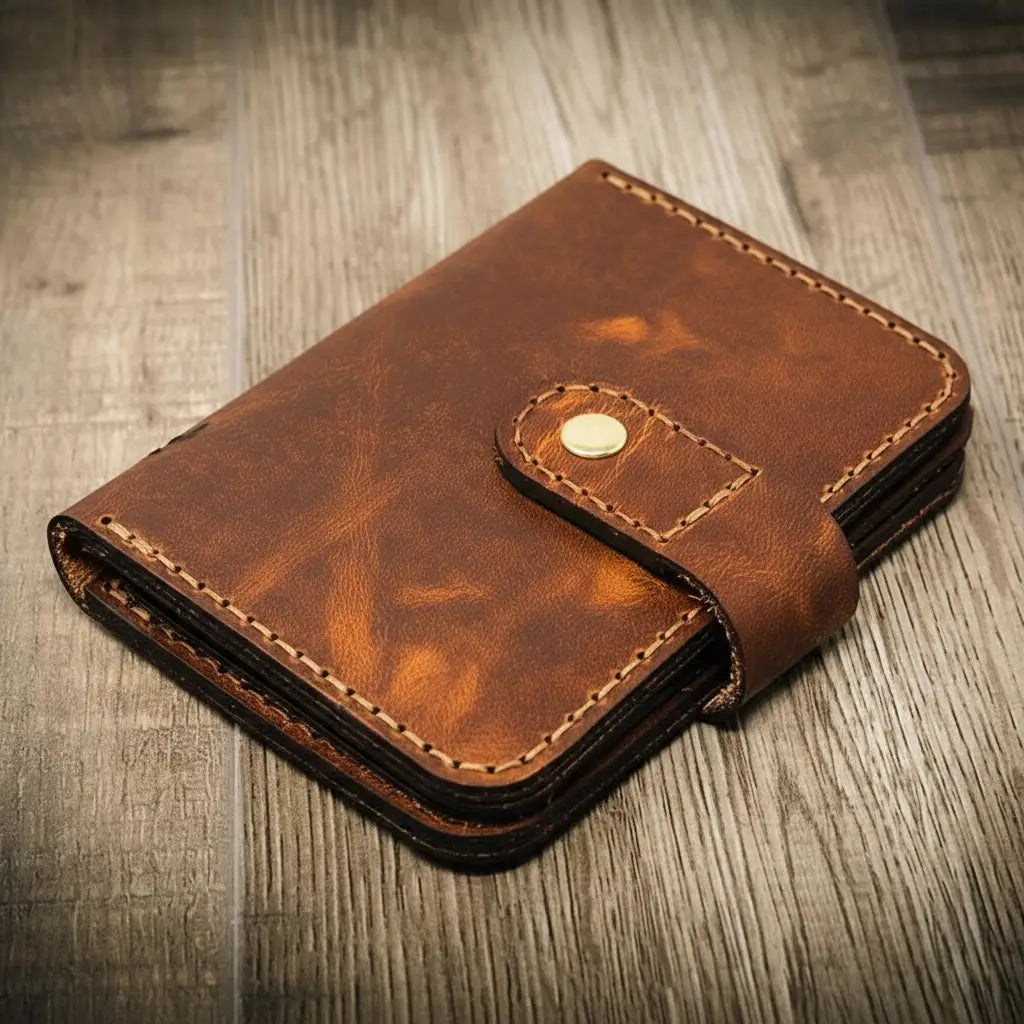 Badge Vertical Wallet - Chestnut